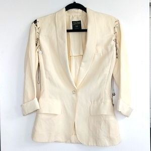 Jean Paul Gaultier silk linen blazer, chain detail